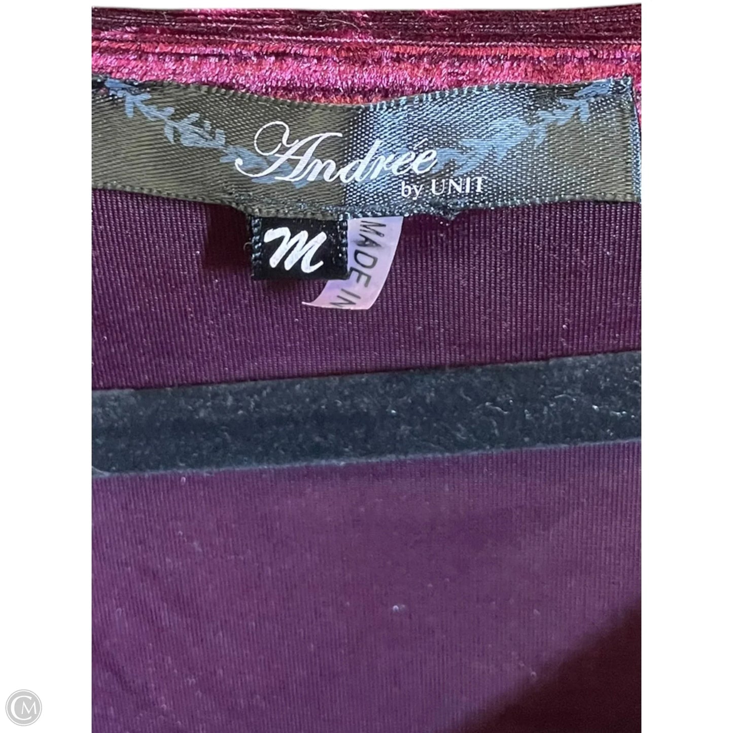 Blouse 3/4 Sleeve By Andree By Unit In Maroon, Size: M