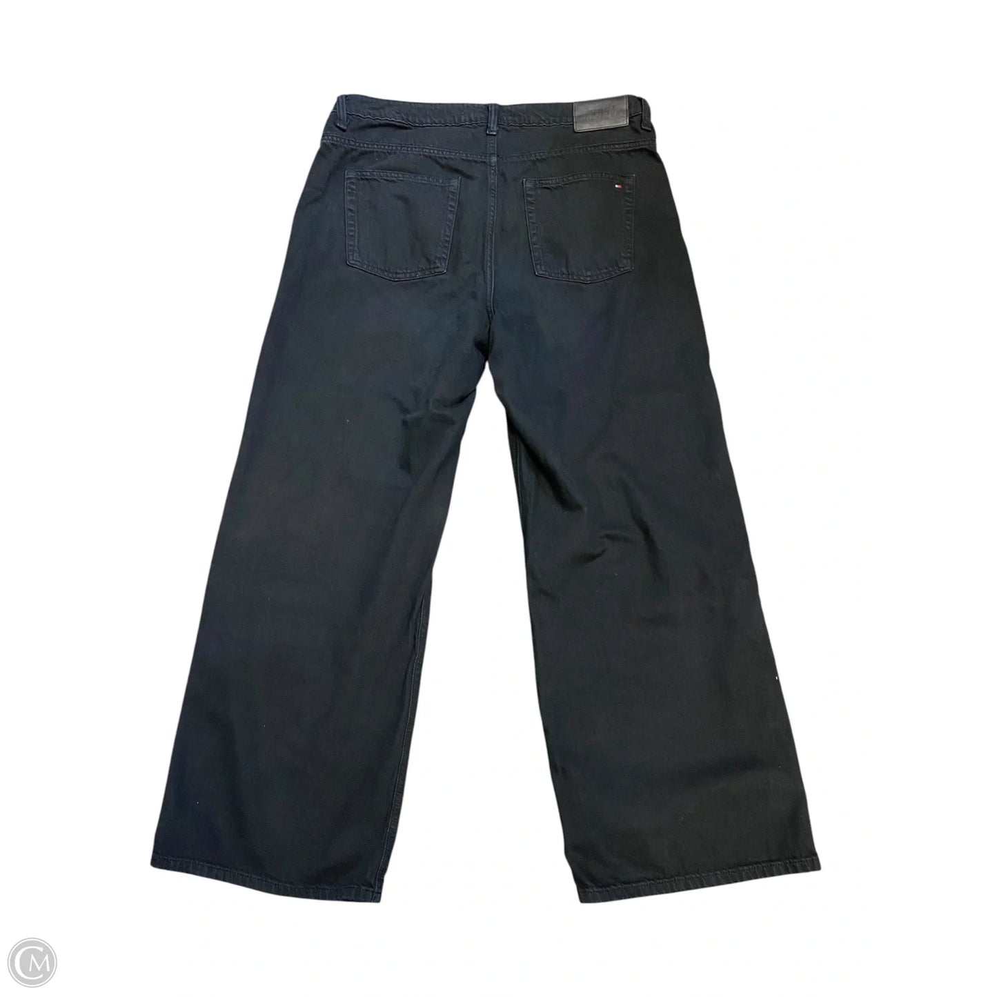 Jeans Wide Leg By Tommy Hilfiger In Black Denim, Size: 12