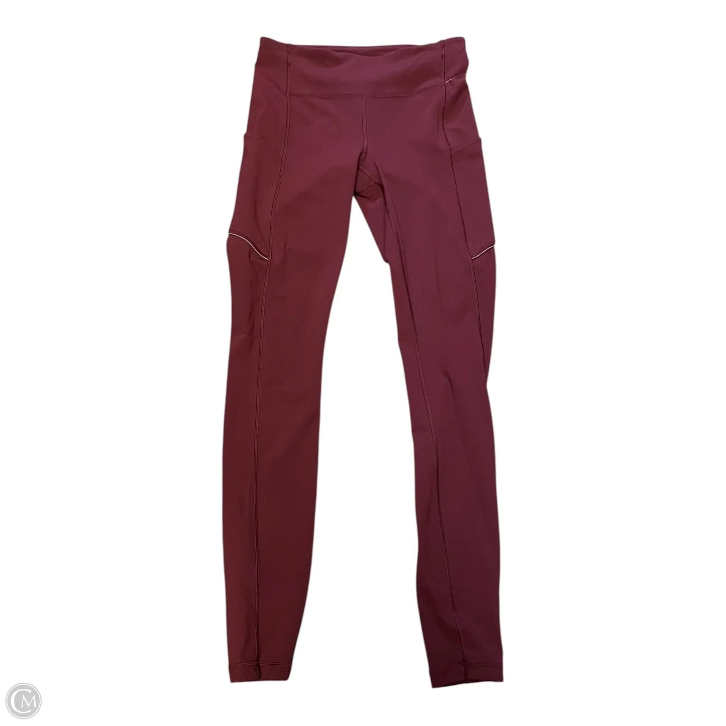 Athletic Leggings By Lululemon In Maroon, Size: 4