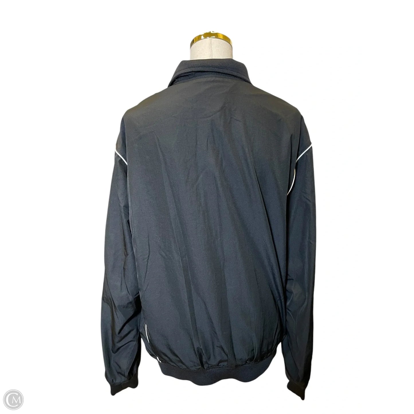 Jacket Windbreaker By Nike In Black & White, Size: L