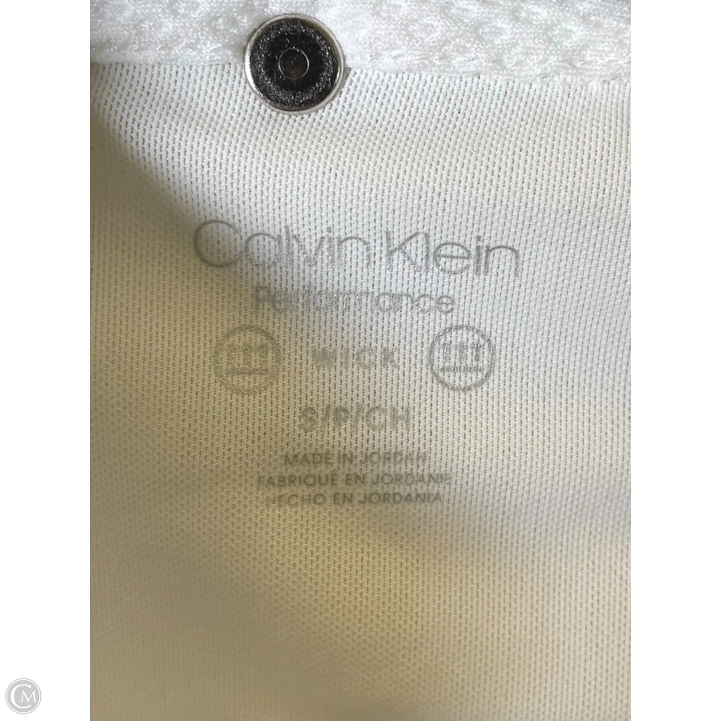 Athletic Jacket By Calvin Klein In Grey & White, Size: Sp