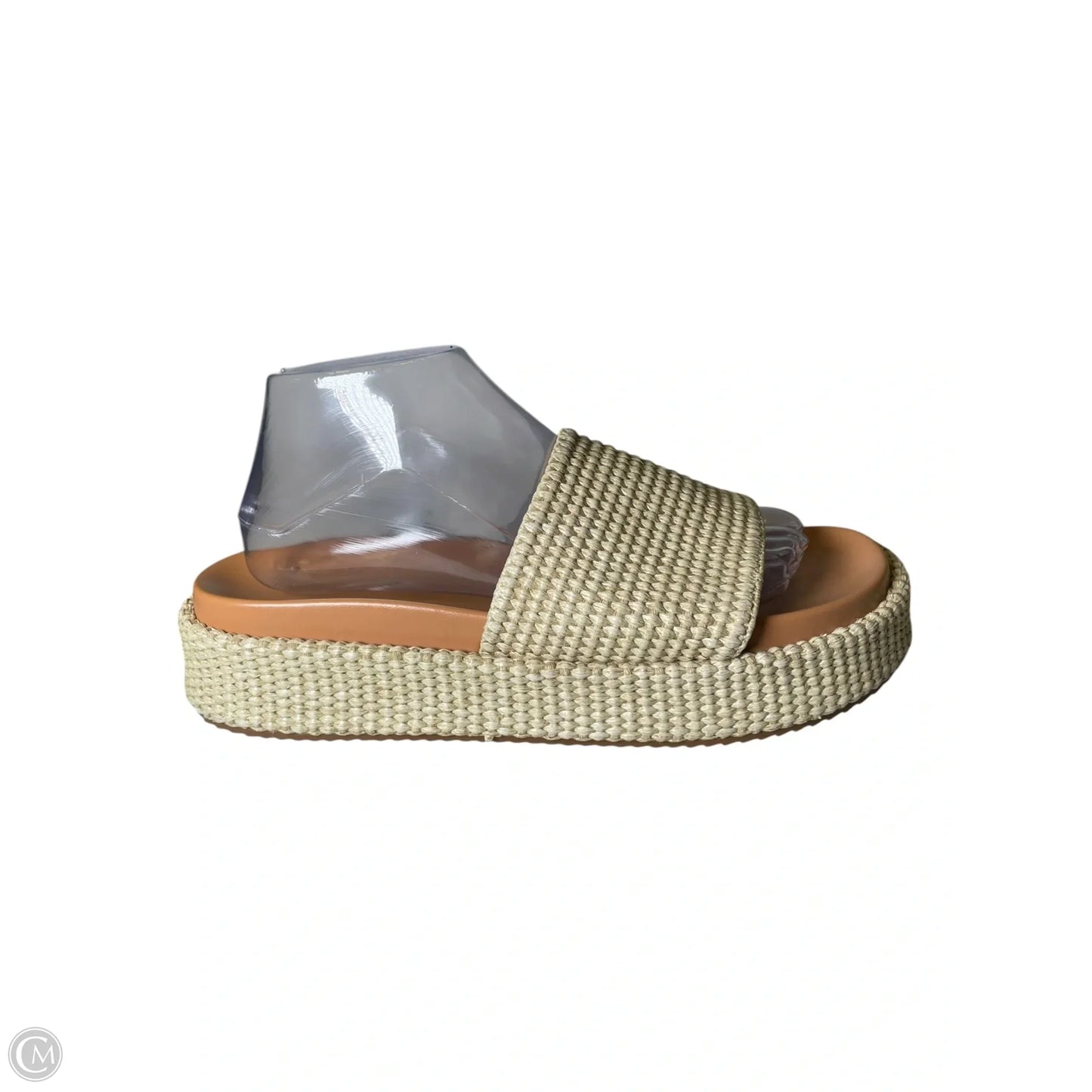 Sandals Heels Platform By Clothes Mentor In Beige, Size: 9