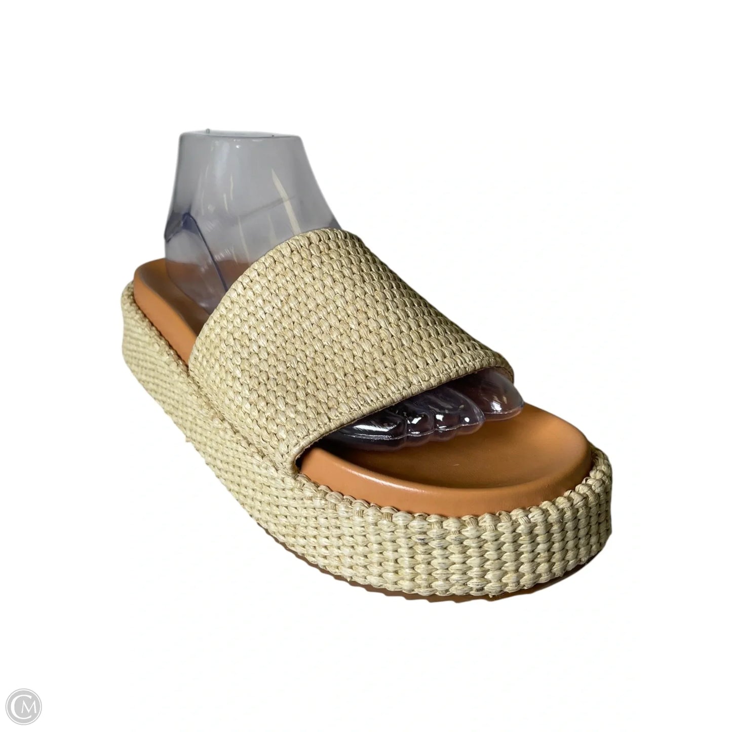 Sandals Heels Platform By Clothes Mentor In Beige, Size: 9