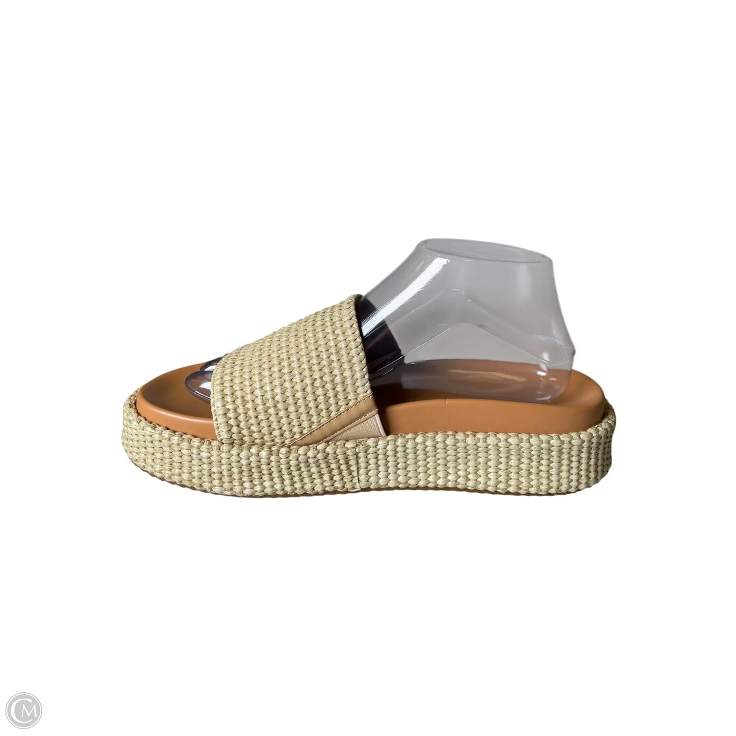 Sandals Heels Platform By Clothes Mentor In Beige, Size: 9