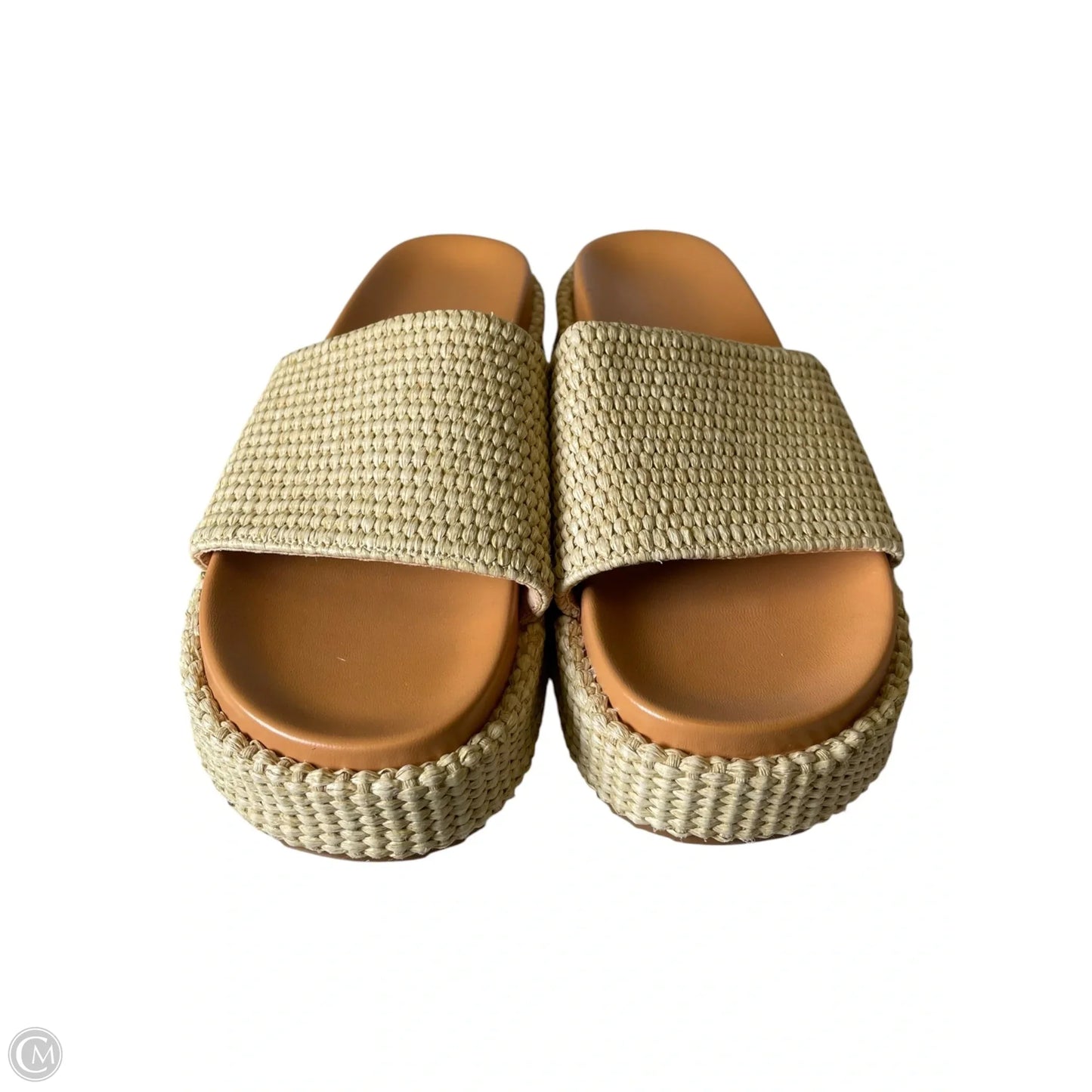 Sandals Heels Platform By Clothes Mentor In Beige, Size: 9