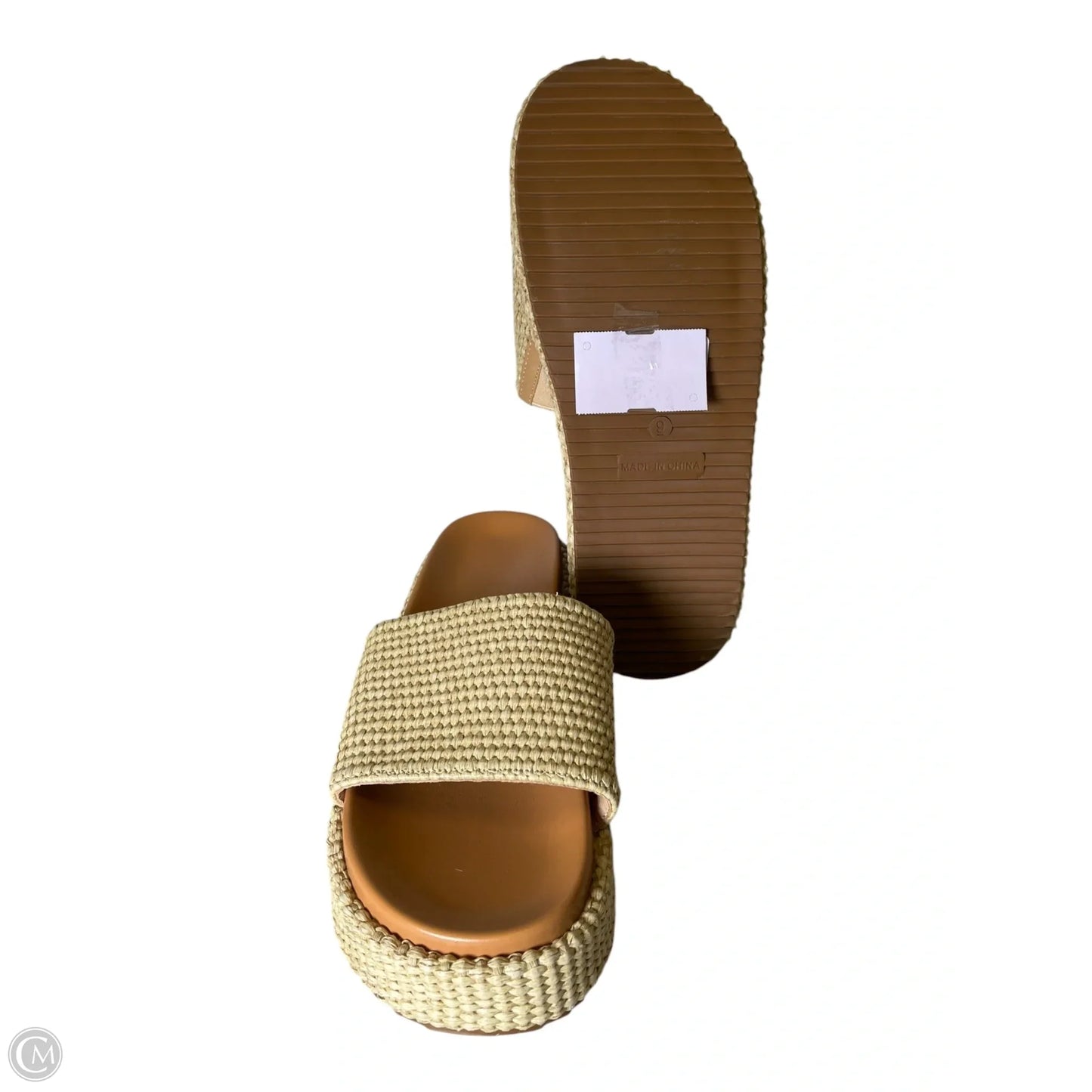 Sandals Heels Platform By Clothes Mentor In Beige, Size: 9