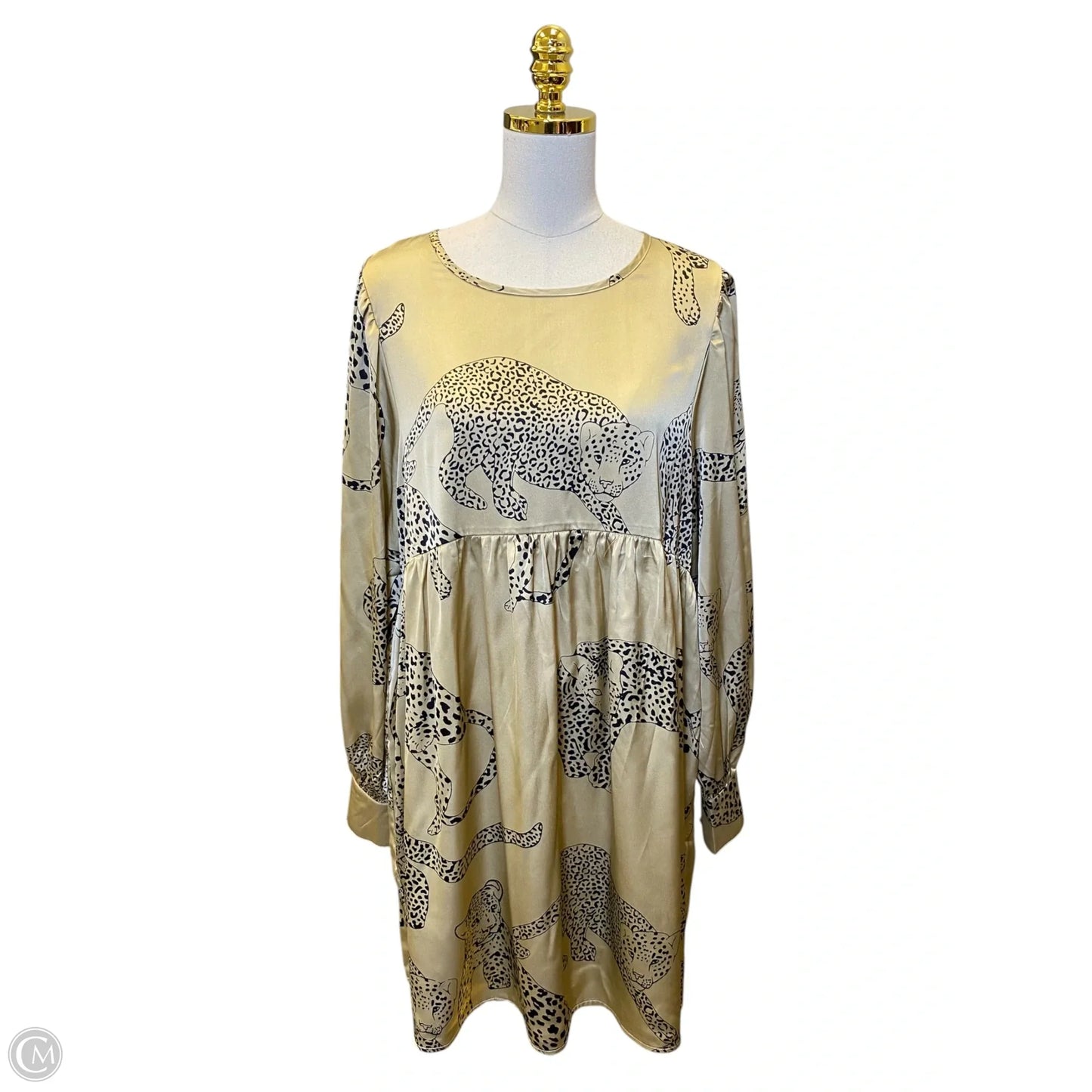 Dress Casual Midi By Easel In Black & Gold, Size: L