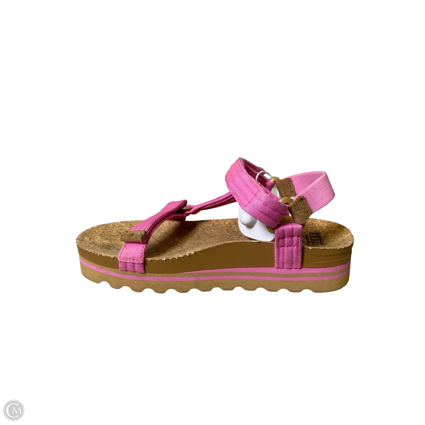 Sandals Heels Wedge By Reef In Brown & Pink, Size: 8