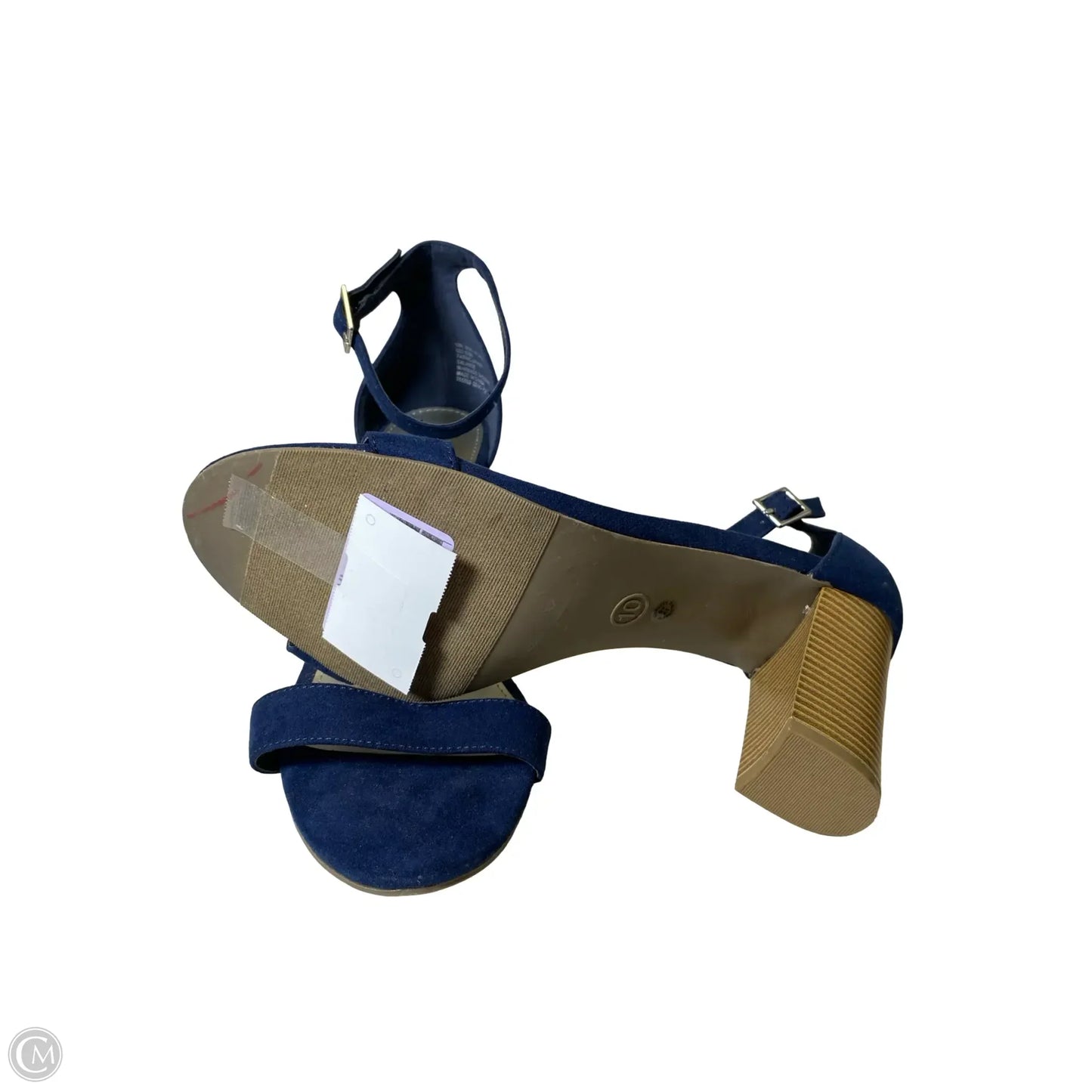 Sandals Heels Block By Worthington In Blue, Size: 10