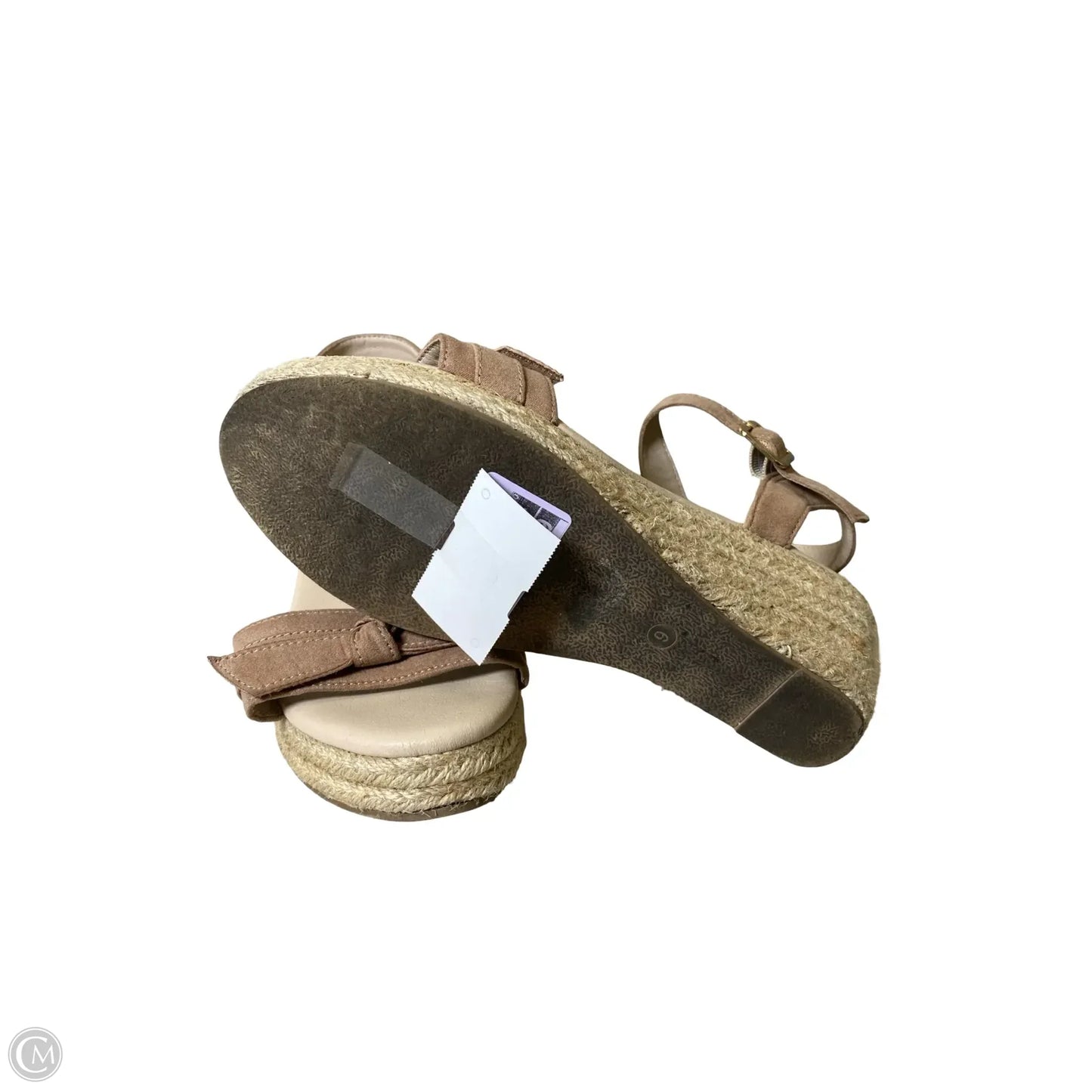 Sandals Heels Wedge By Serra In Tan, Size: 9