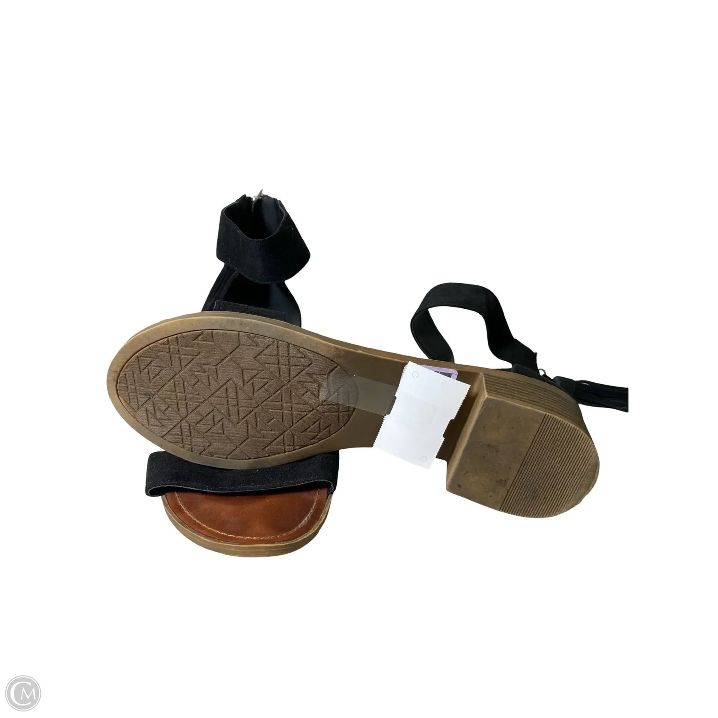 Sandals Heels Block By Rock And Candy In Black & Tan, Size: 11