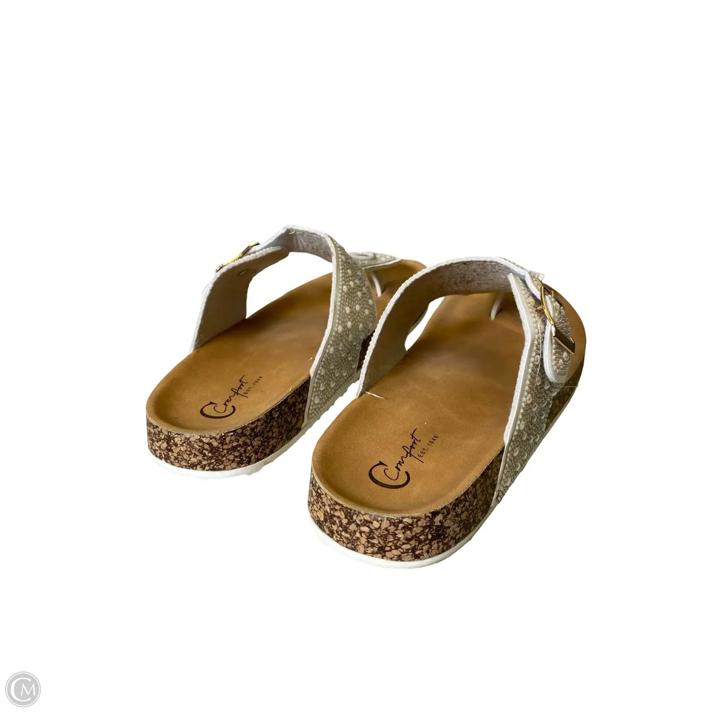 Sandals Flats By C Est. 1946 In Tan & White, Size: 9