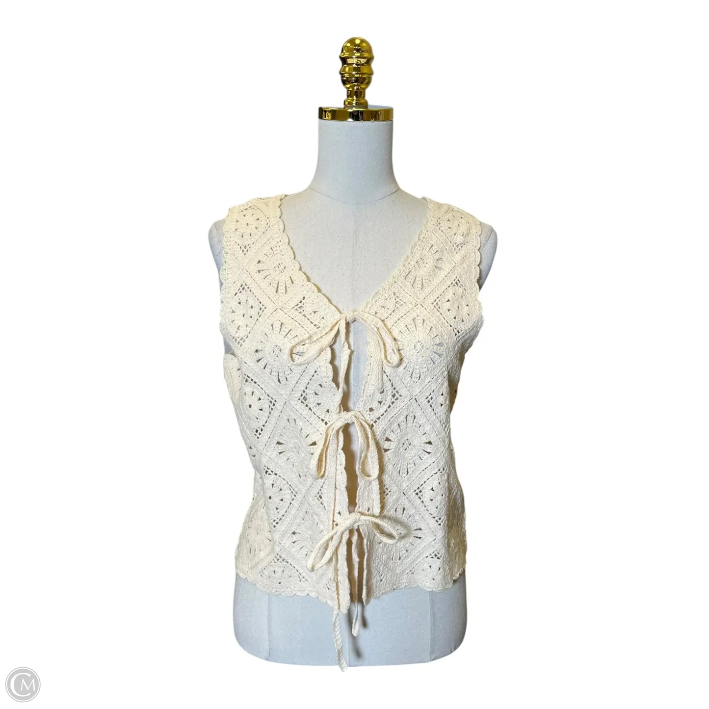 Blouse Sleeveless By Ultra Pink In Cream, Size: S