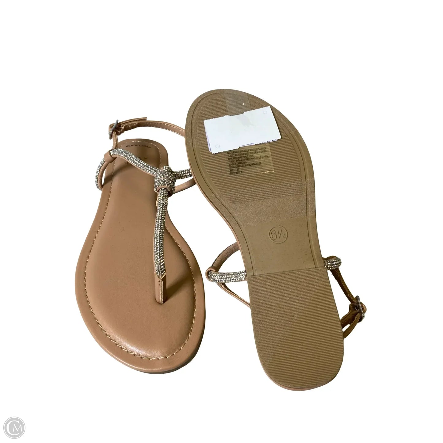 Sandals Flats By A New Day In Brown & Silver, Size: 6.5