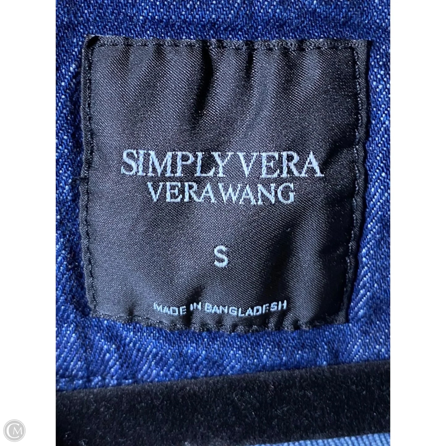 Blouse Short Sleeve By Simply Vera In Blue Denim, Size: S