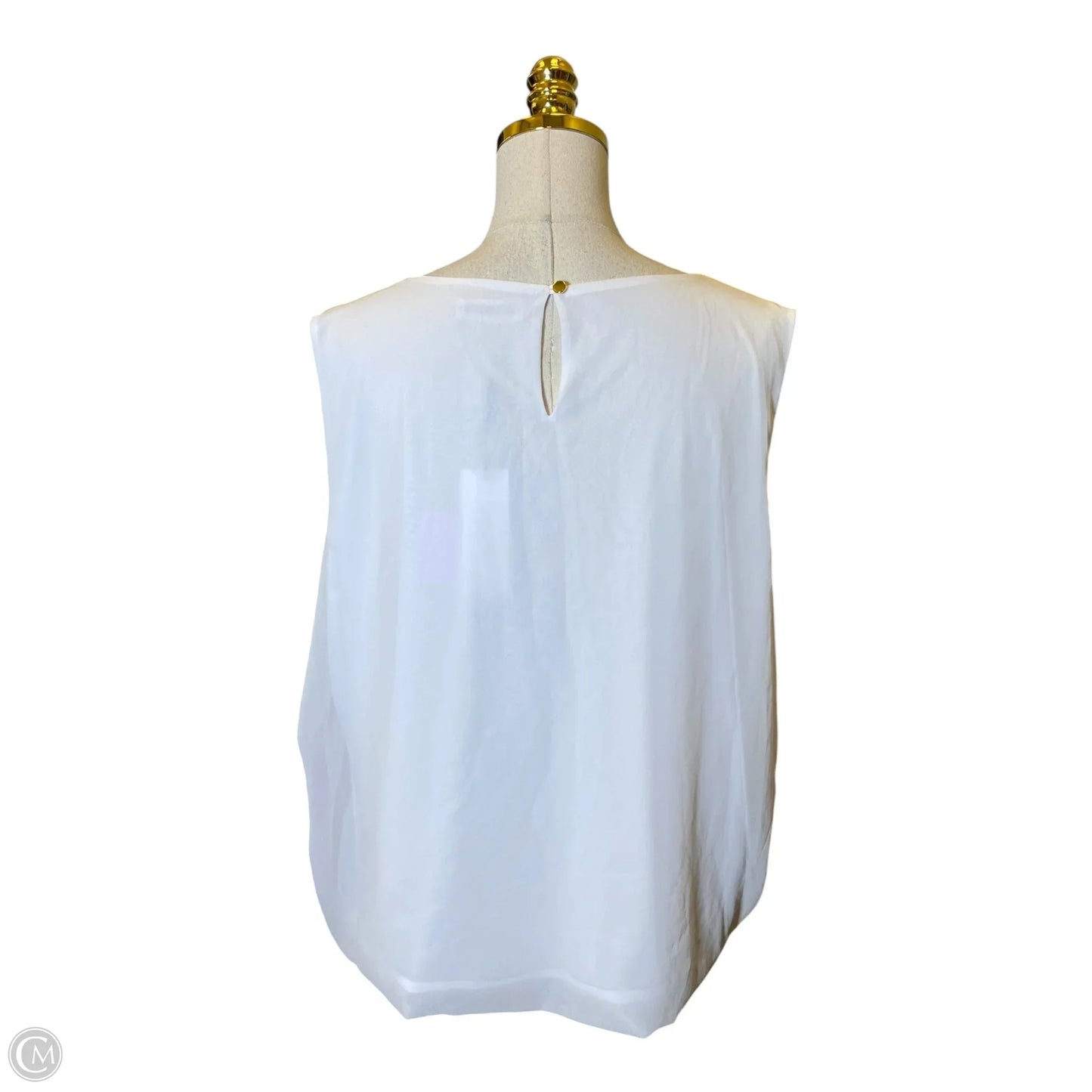 Blouse Sleeveless By Calvin Klein In White, Size: Xl