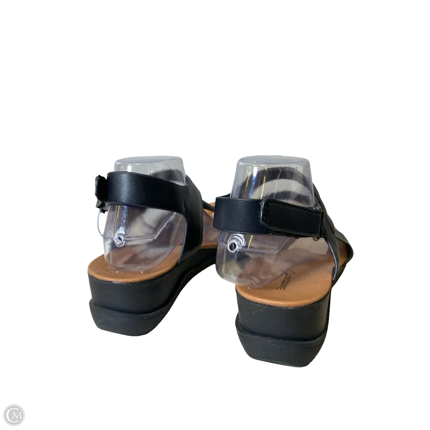 Sandals Heels Wedge By Bare Traps In Black & Tan, Size: 10