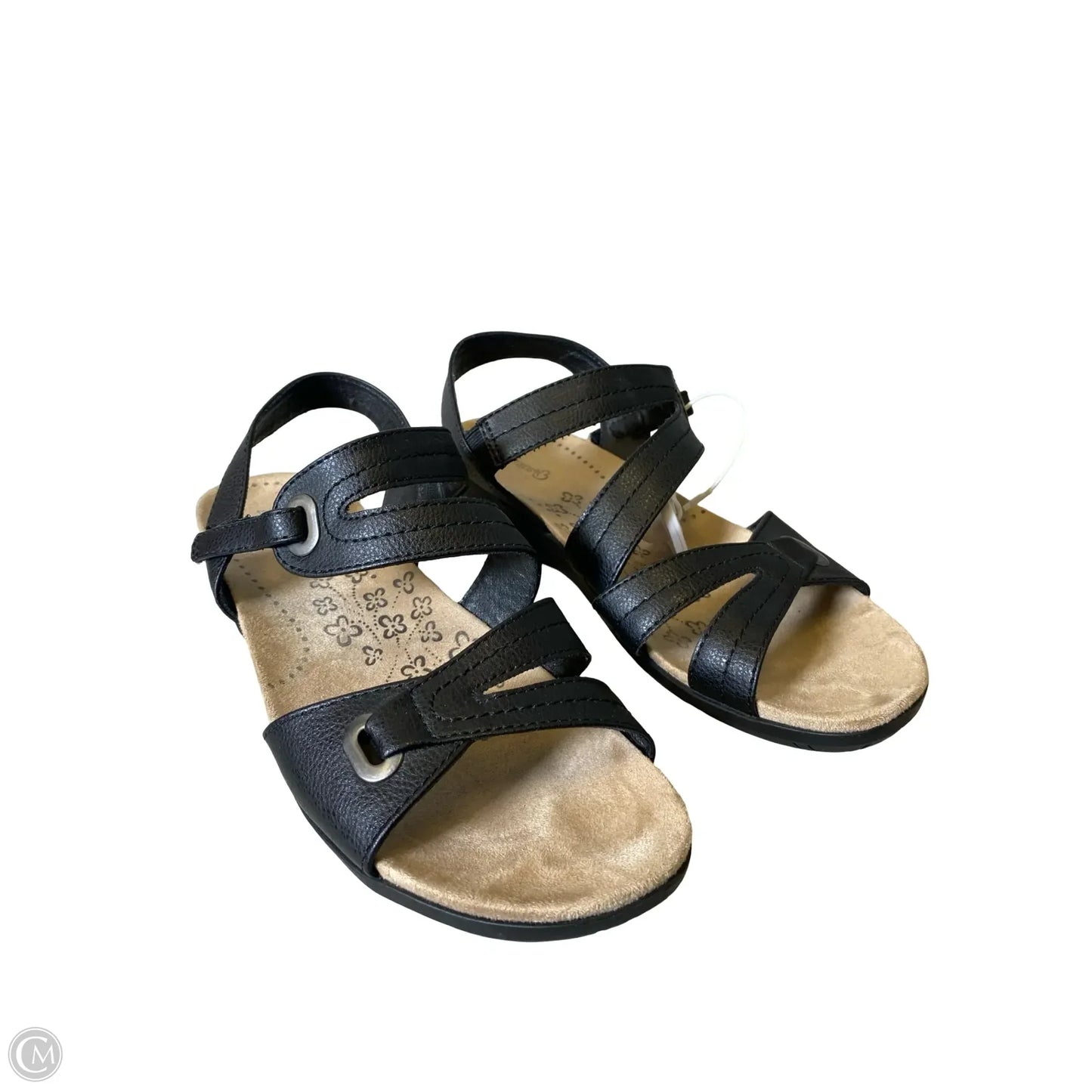 Sandals Heels Wedge By Bare Traps In Black & Cream, Size: 10