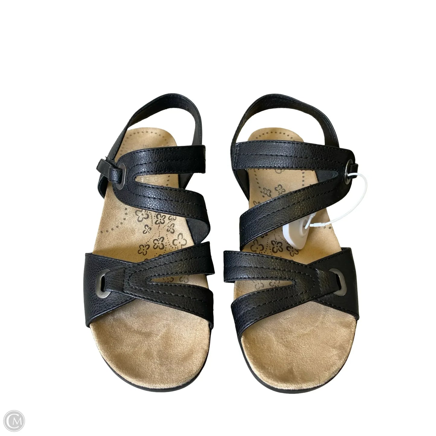 Sandals Heels Wedge By Bare Traps In Black & Cream, Size: 10