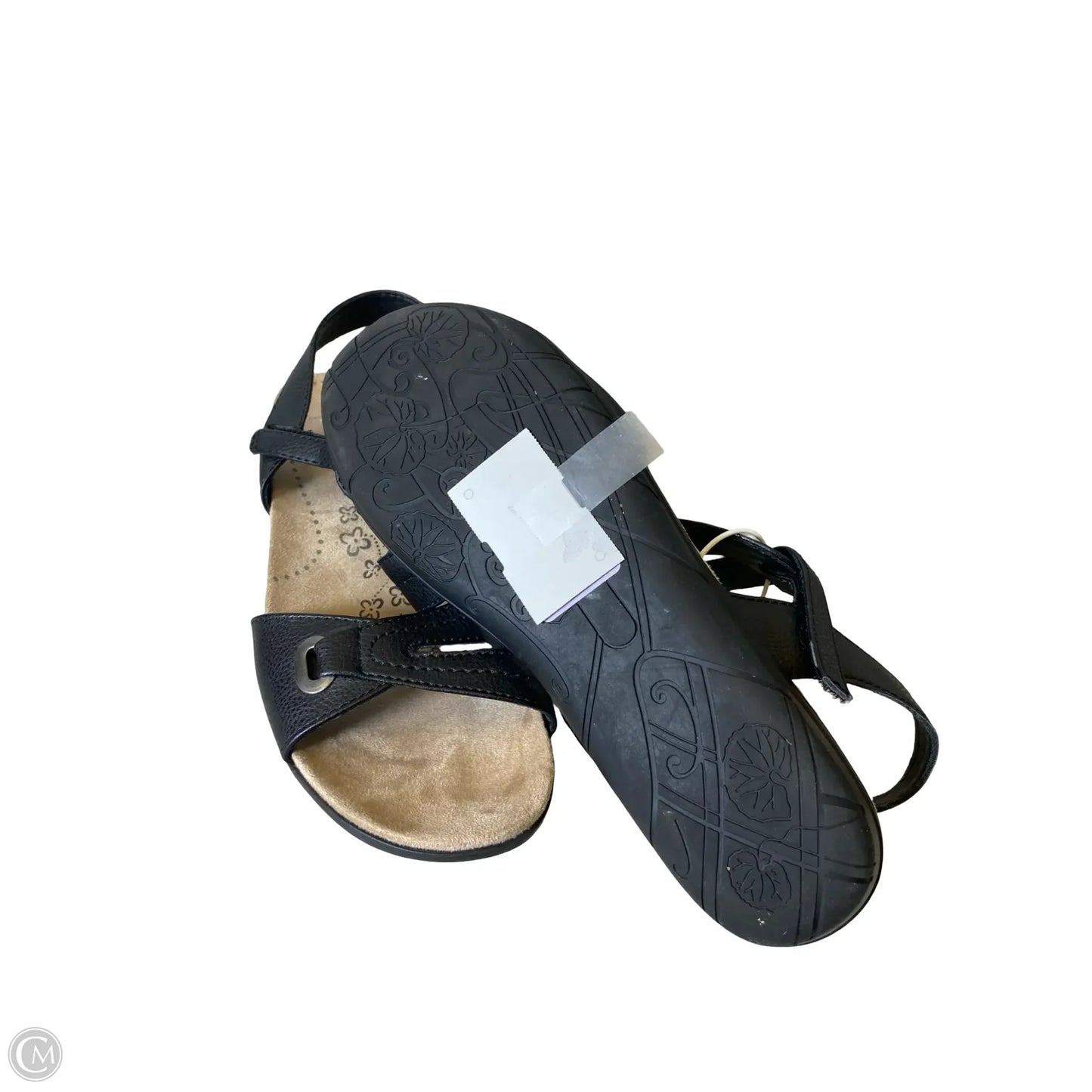 Sandals Heels Wedge By Bare Traps In Black & Cream, Size: 10