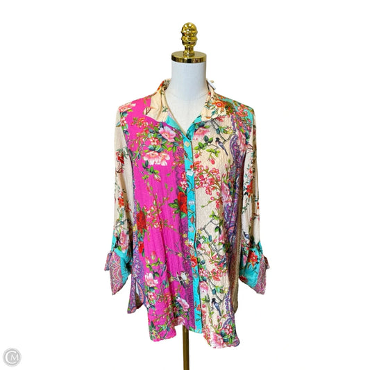 Blouse Long Sleeve By John Mark In Multi-colored, Size: S
