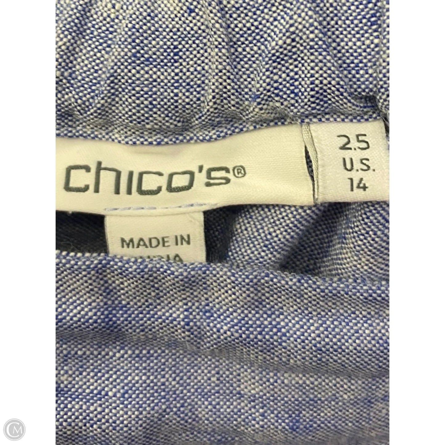 Pants Linen By Chicos In Blue, Size: 14