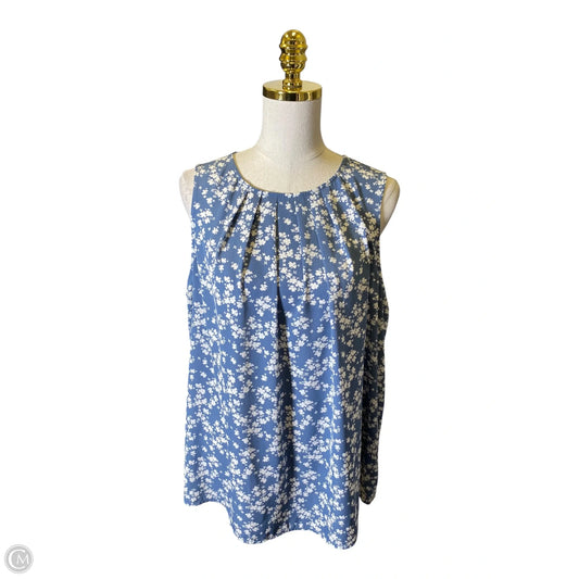 Blouse Sleeveless By Clothes Mentor In Blue & White, Size: Xl