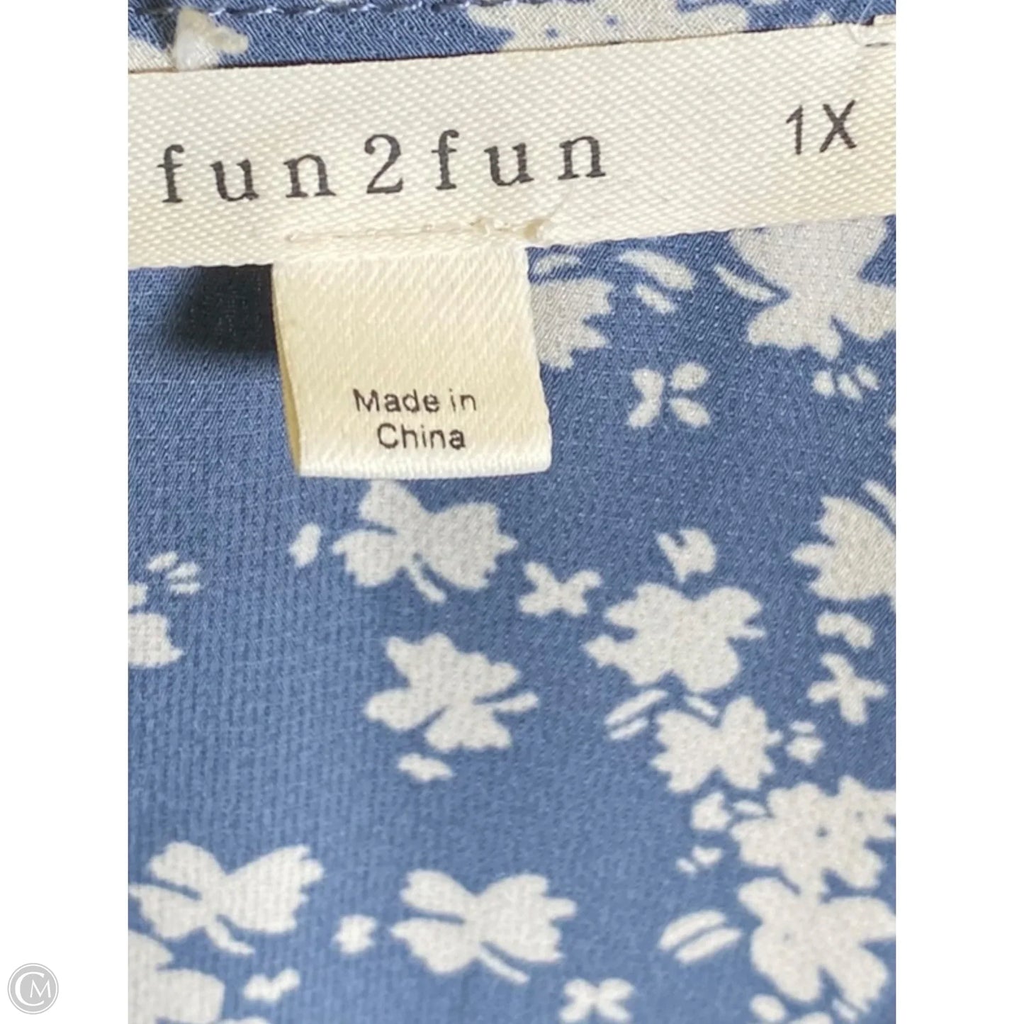 Blouse Sleeveless By Clothes Mentor In Blue & White, Size: Xl