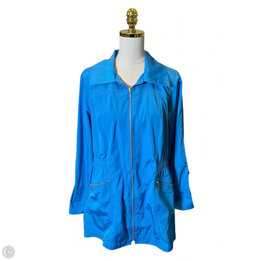 Jacket Windbreaker By Zenergy By Chicos In Blue, Size: L