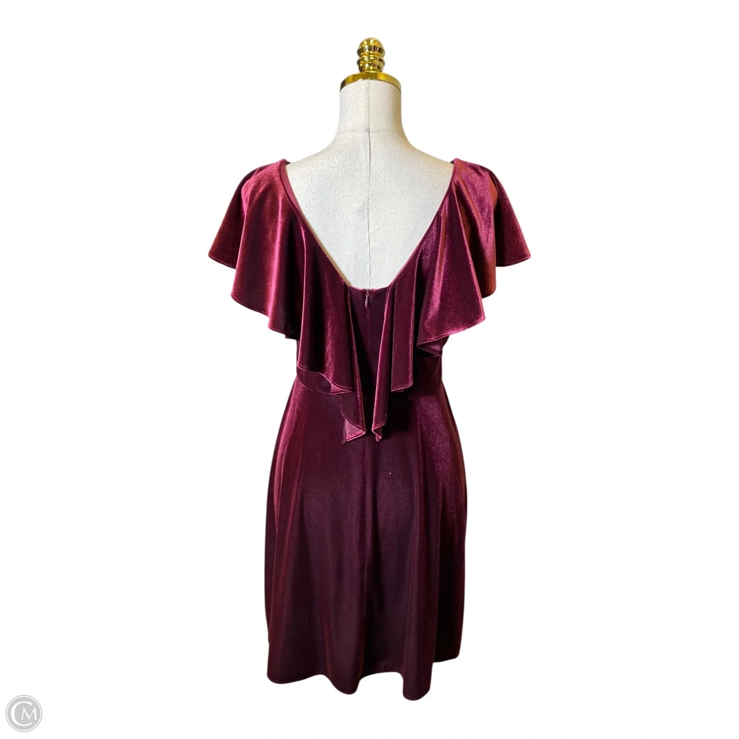 Dress Casual Midi By London Times In Maroon, Size: 4