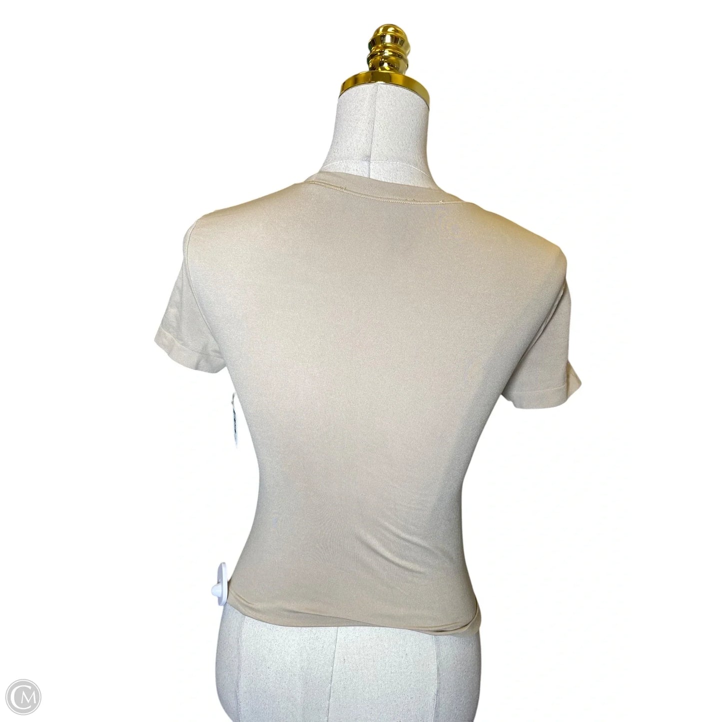 Blouse Short Sleeve By Aritzia In Beige, Size: S