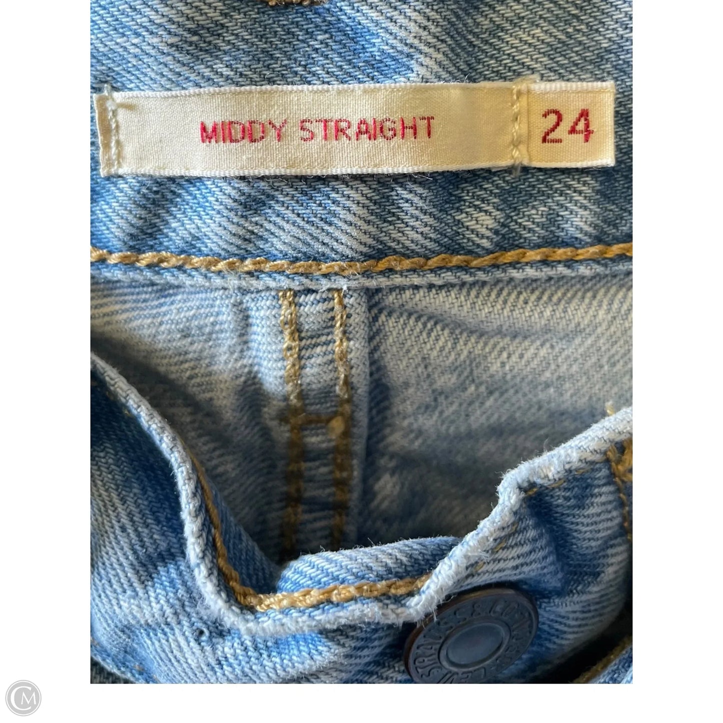 Jeans Straight By Levis In Blue Denim, Size: 0