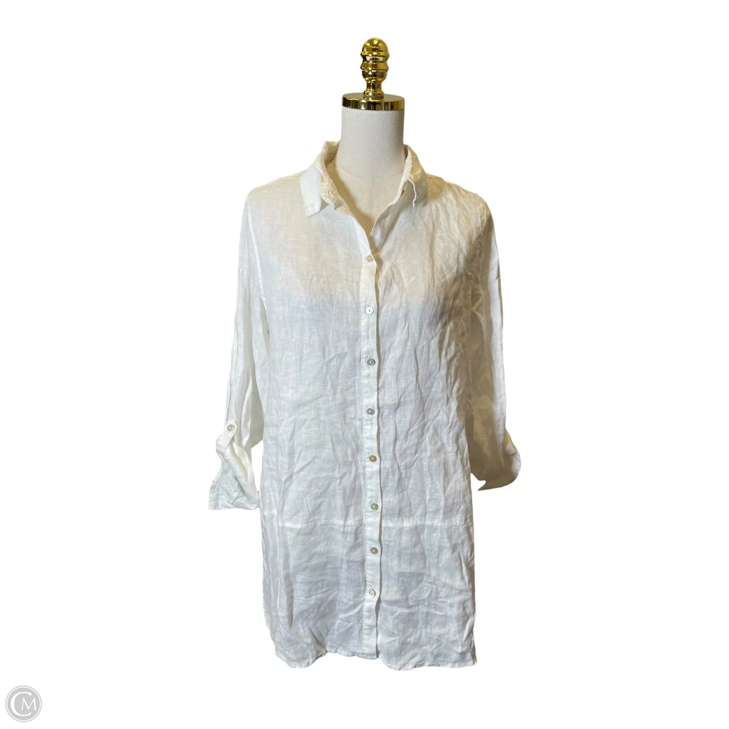 Blouse Long Sleeve By T Tahari In White, Size: M