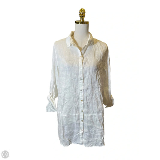 Blouse Long Sleeve By T Tahari In White, Size: M