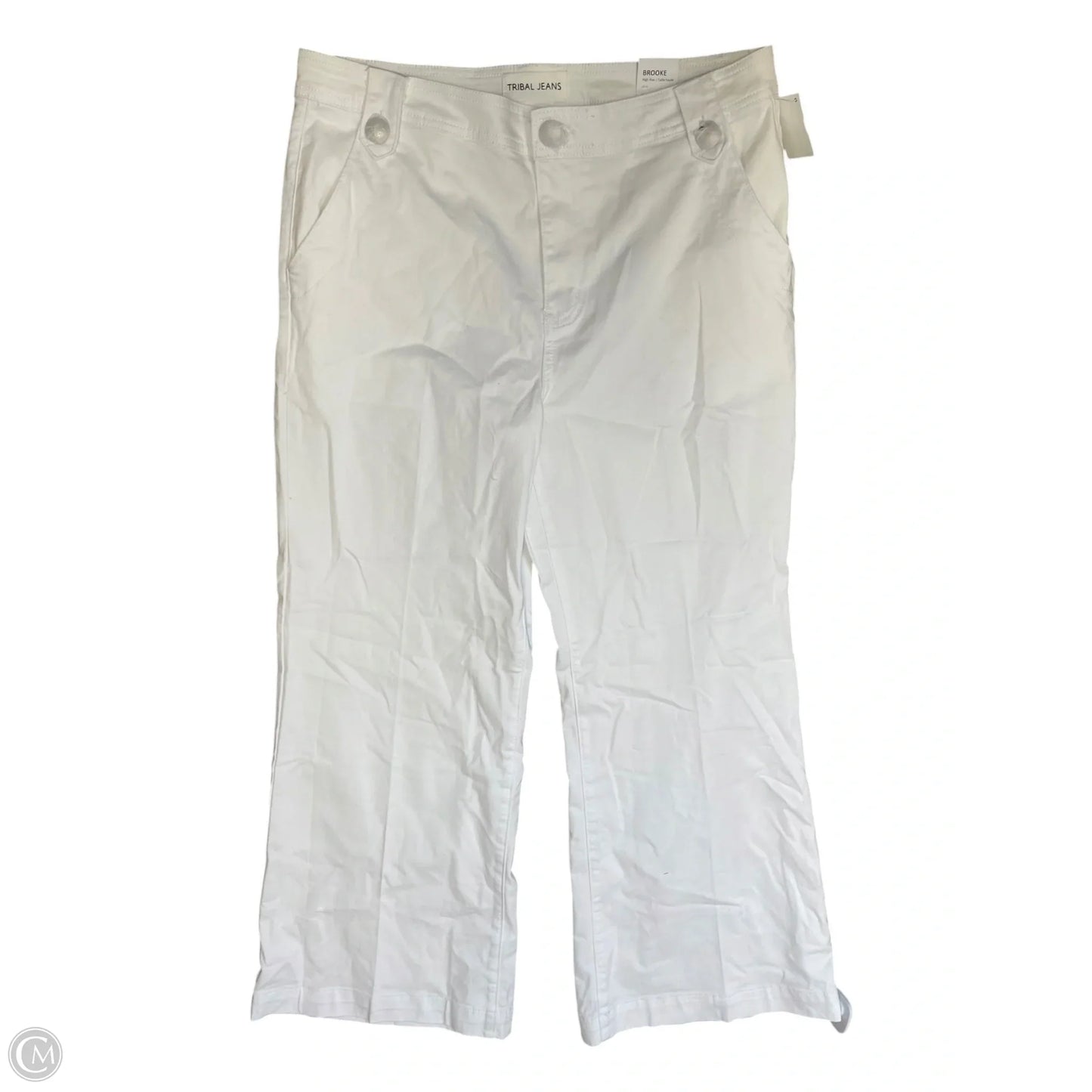Jeans Straight By Tribal In White Denim, Size: 14