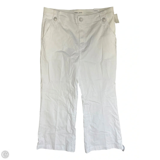 Jeans Straight By Tribal In White Denim, Size: 14
