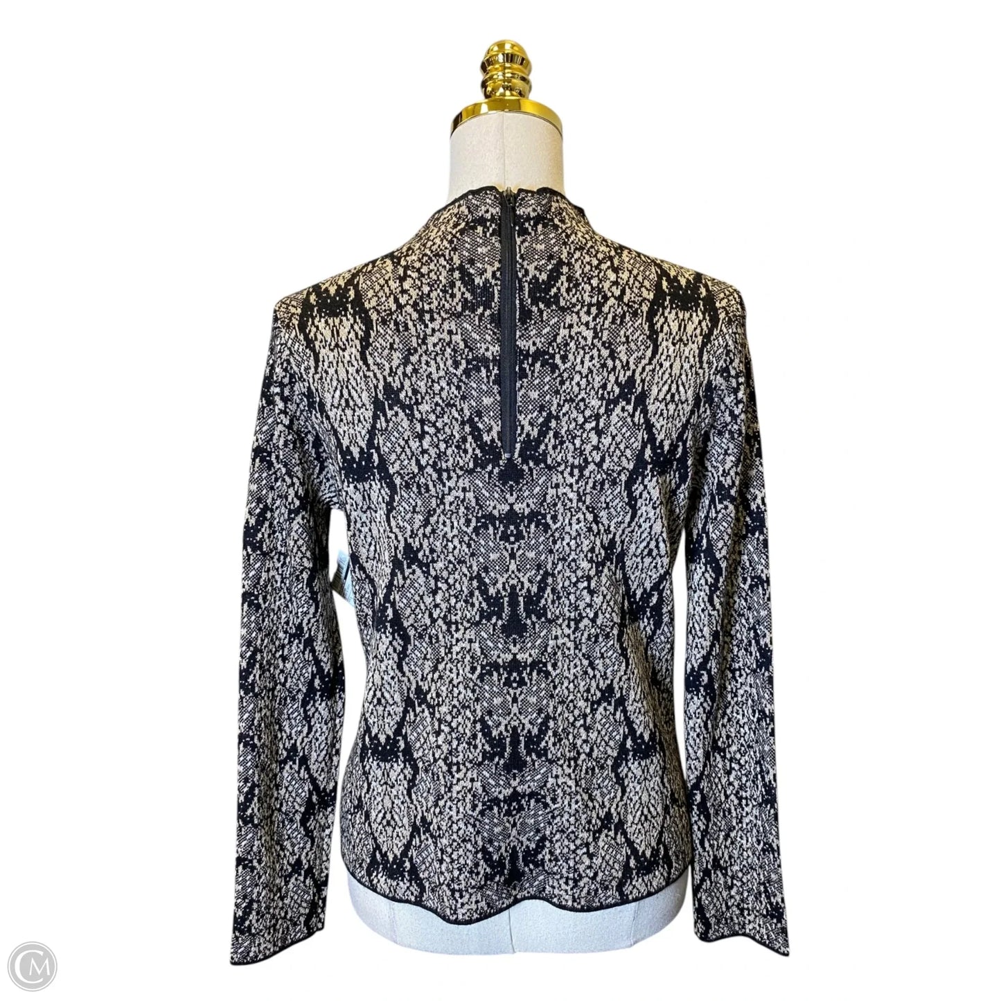 Sweater By Worthington In Black & Cream, Size: S