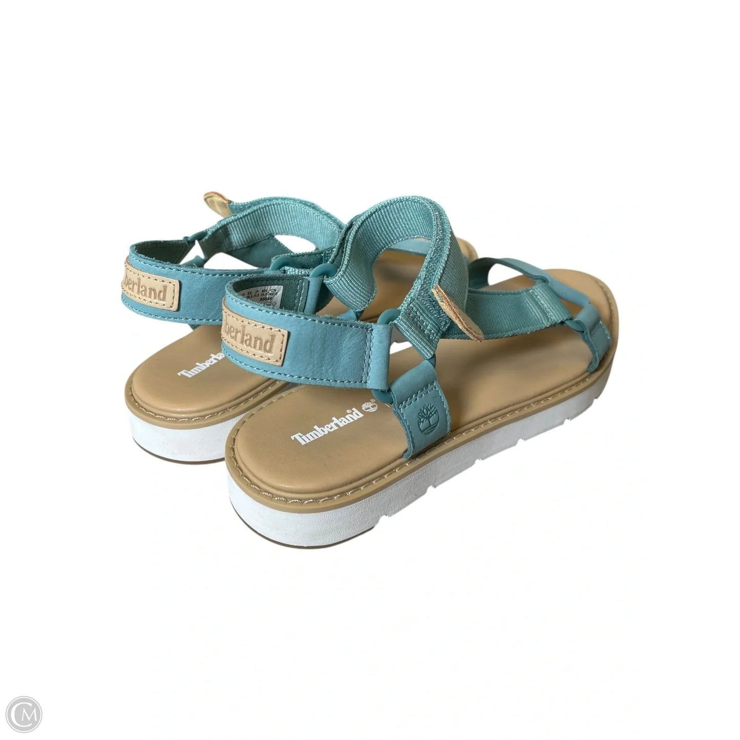 Sandals Flats By Timberland In Green & Tan, Size: 7.5