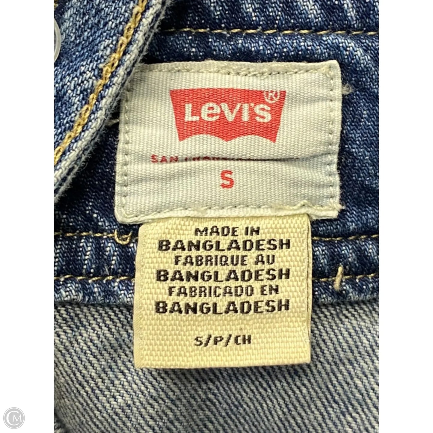 Dress Casual Midi By Levis In Blue Denim, Size: S