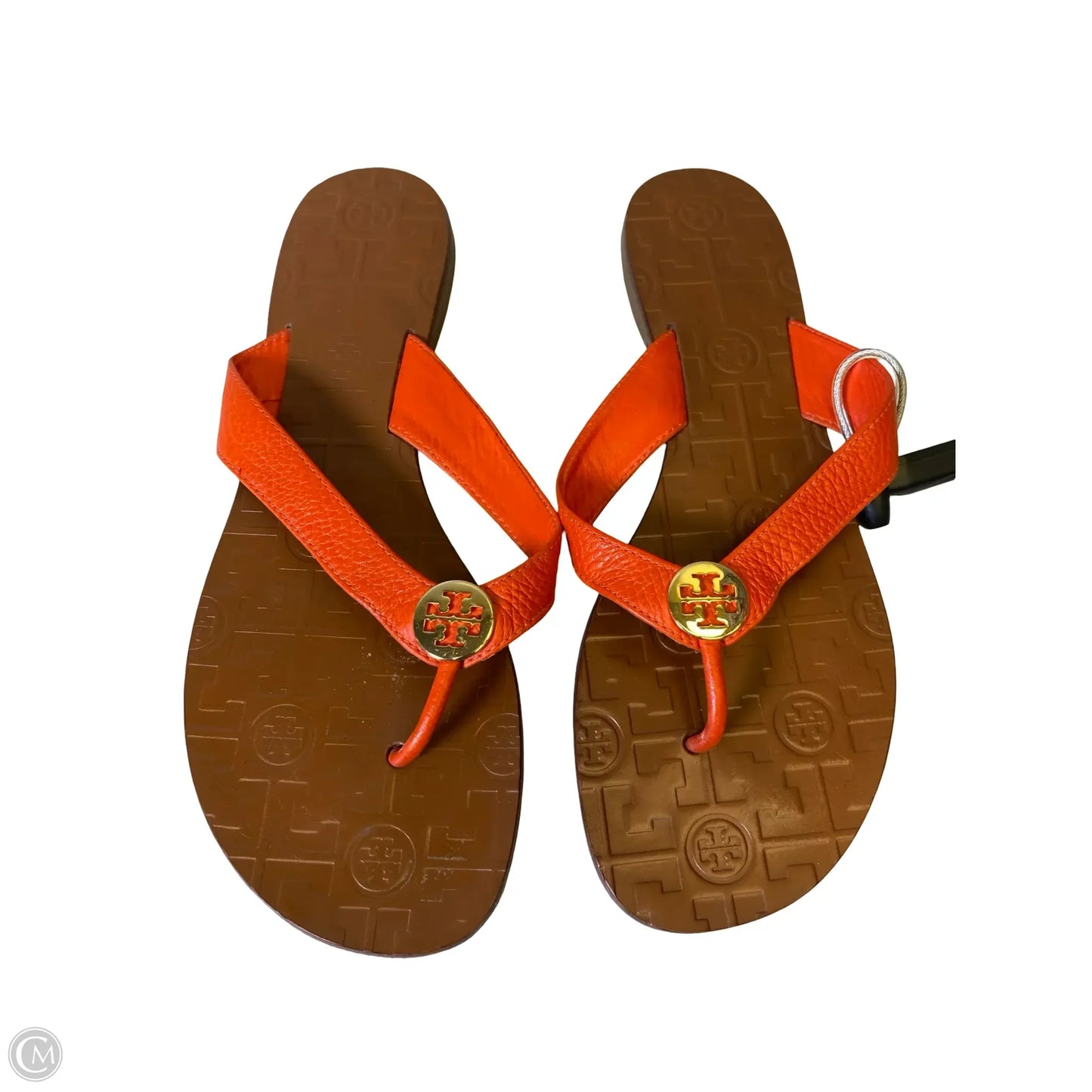 Sandals Designer By Tory Burch In Brown & Orange, Size: 9