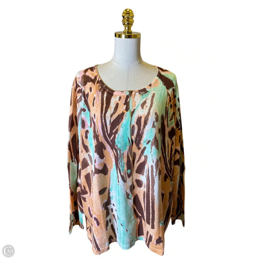 Cardigan By Linea By Louis Dellolio In Multi-colored, Size: 3x