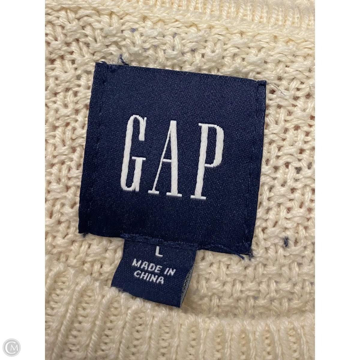Sweater By Gap In Cream, Size: L