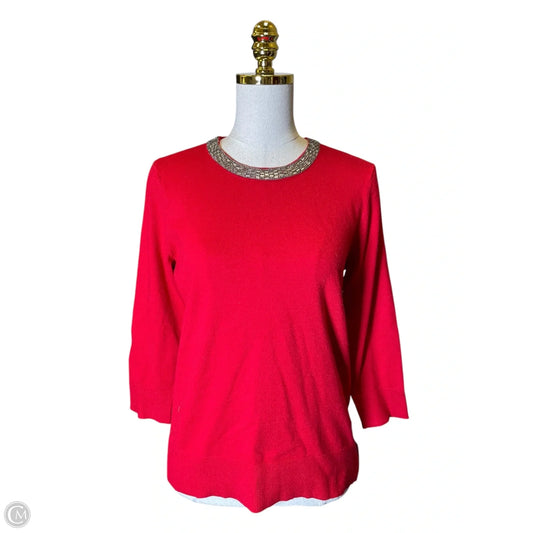 Top 3/4 Sleeve By Liz Claiborne In Red, Size: S