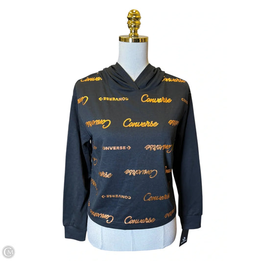Blouse Long Sleeve By Converse In Black & Orange, Size: Xl