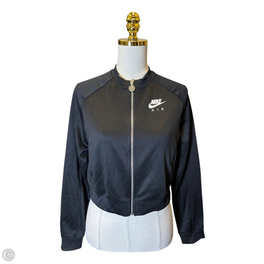 Athletic Jacket By Nike In Black & White, Size: S