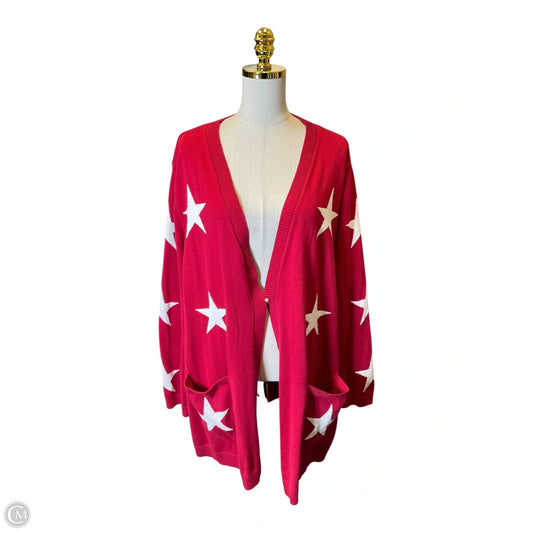 Cardigan By Belle In Red & White, Size: 2x