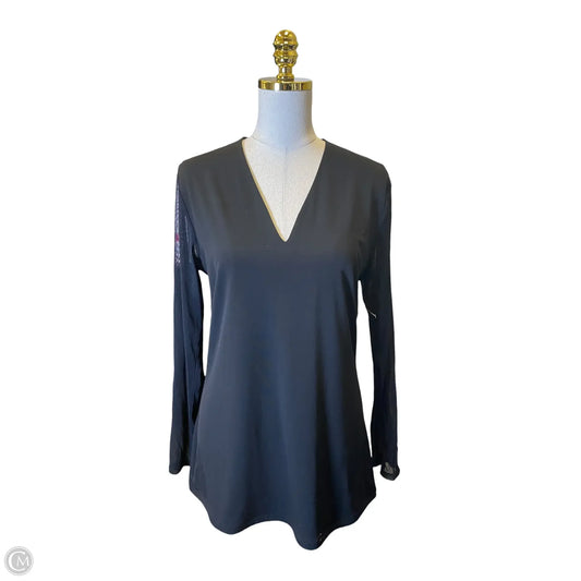 Top Long Sleeve By International Concepts In Black, Size: 2x