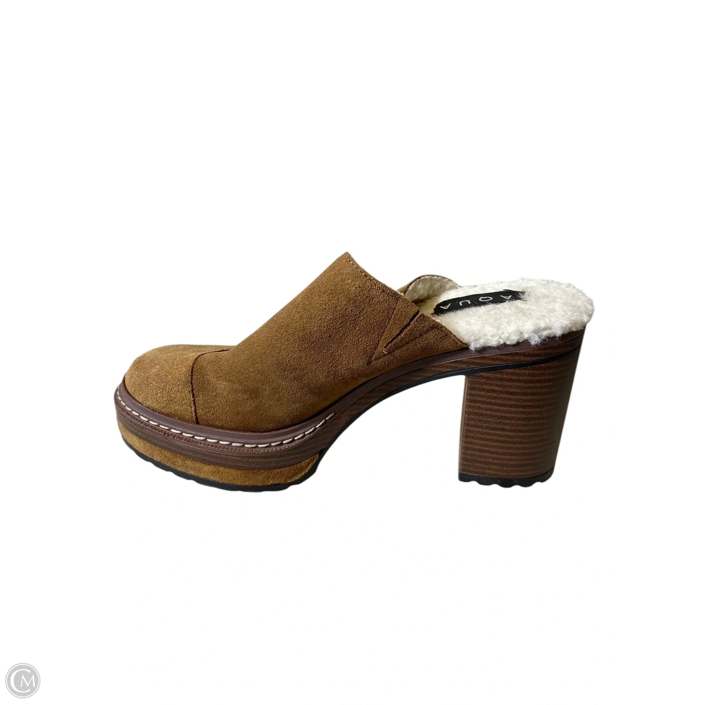 Shoes Heels Block By Aqua In Brown, Size: 7.5