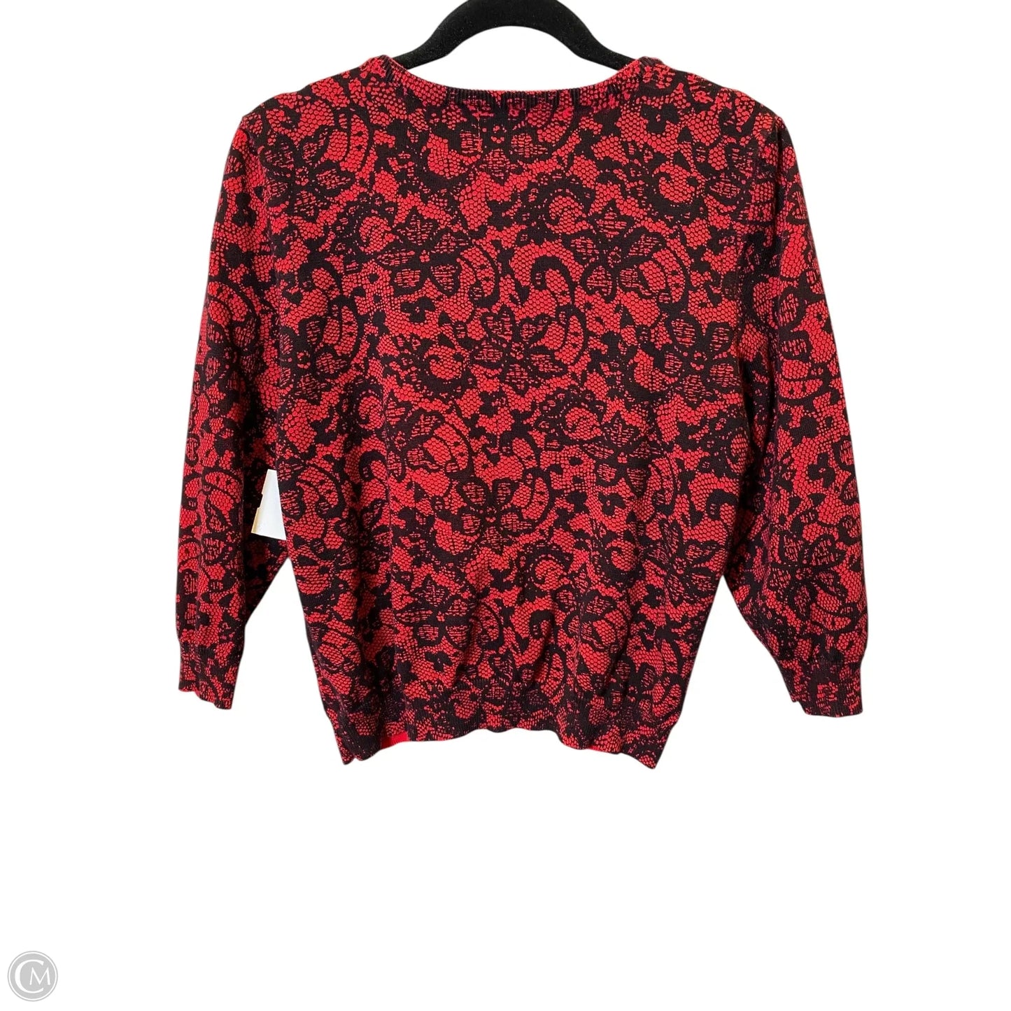 Cardigan By Ruby Rd In Black & Red, Size: Xl