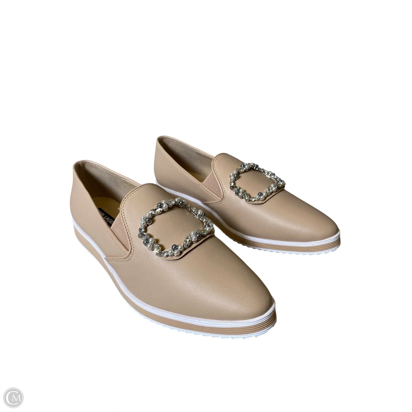 Shoes Designer By Karl Lagerfeld In Tan & White, Size: 9